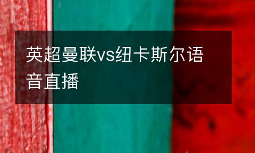 英超曼聯(lián)vs紐卡斯?fàn)栒Z(yǔ)音直播