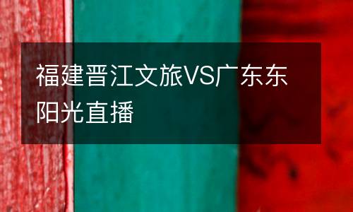 福建晉江文旅VS廣東東陽光直播